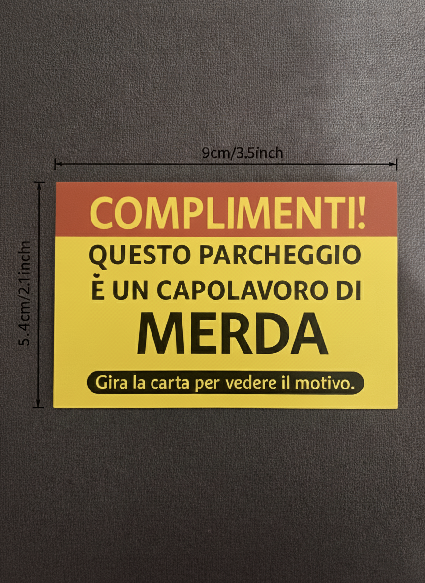 50 pezzi KARMA CARD- La Vendetta Definitiva Contro i Parcheggi Barbari