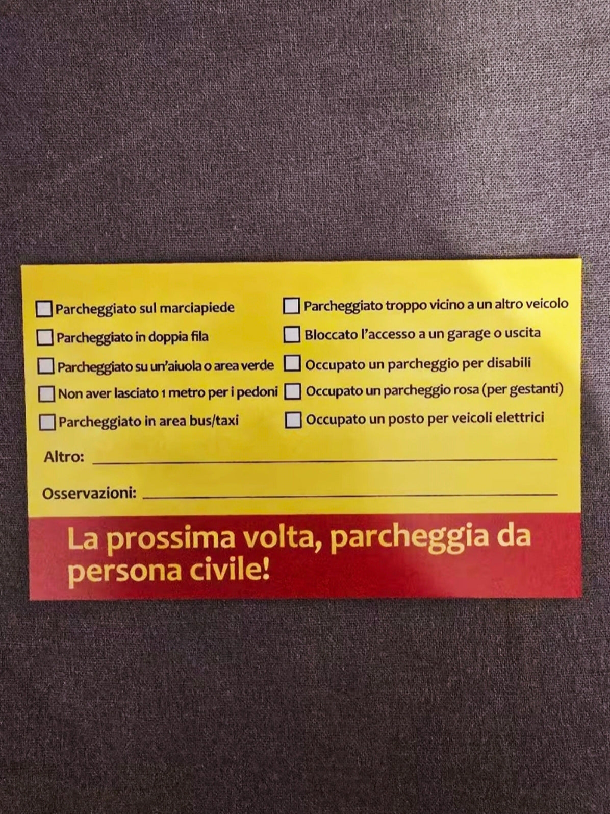 50 pezzi KARMA CARD- La Vendetta Definitiva Contro i Parcheggi Barbari