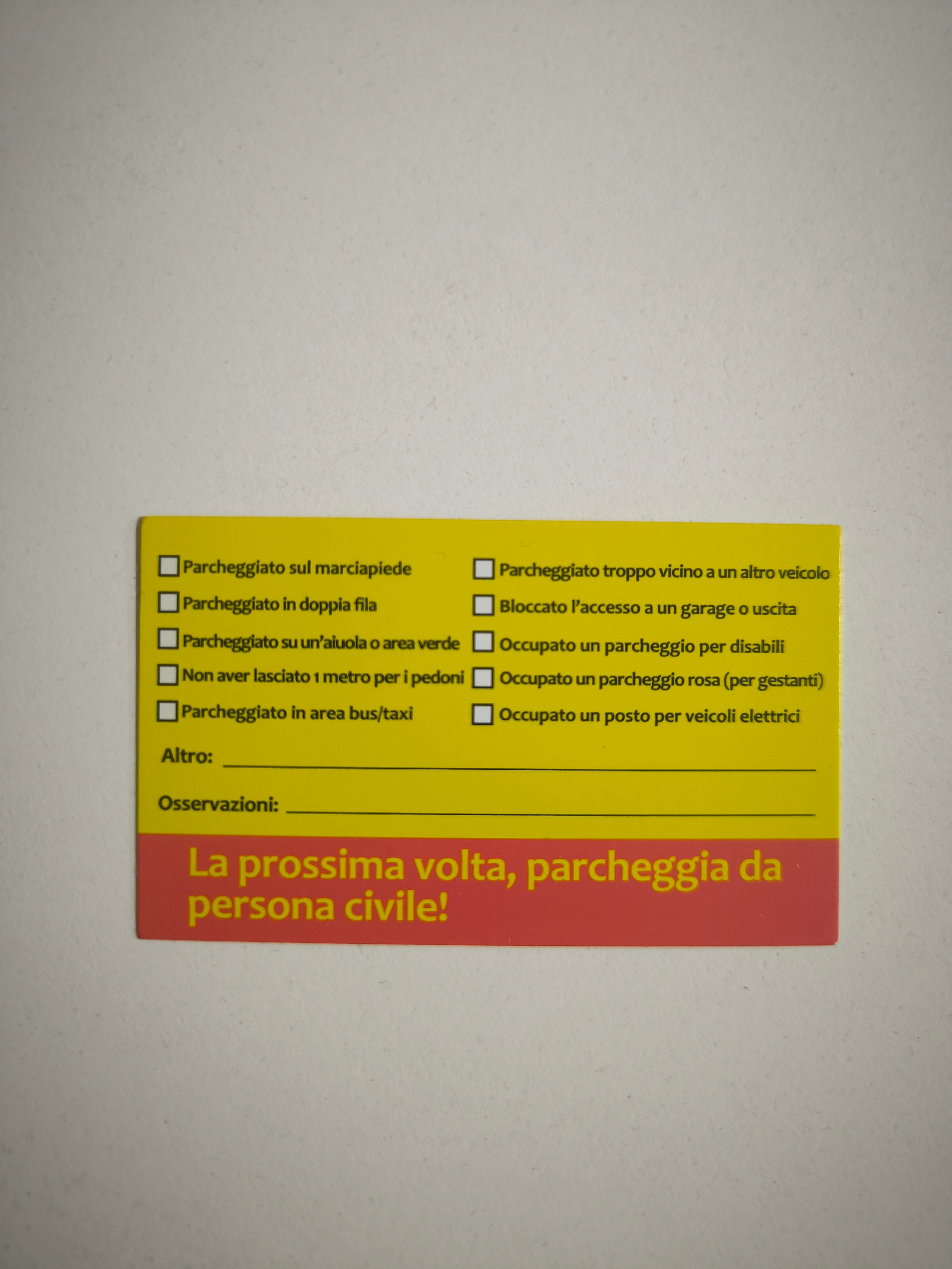 50 pezzi KARMA CARD- La Vendetta Definitiva Contro i Parcheggi Barbari